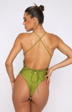White Fox Boutique AU Swimwear Daydream Island One Piece Shiny Olive