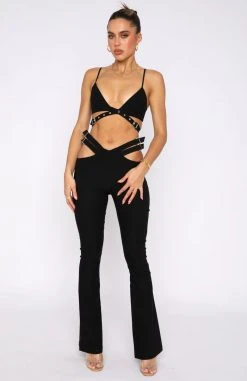 White Fox Boutique AU Give Me Space Pants Black Clothing