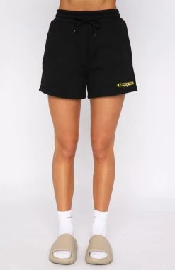 White Fox Boutique AU So Predictable Lounge Shorts Black Clothing