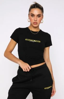 White Fox Boutique AU Raw Moments Cropped Tee Black