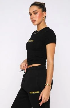 White Fox Boutique AU Raw Moments Cropped Tee Black