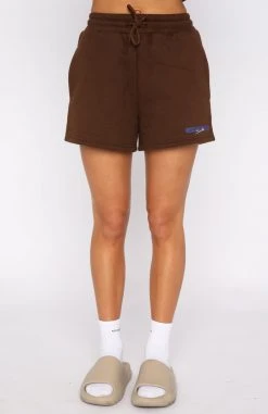 White Fox Boutique AU So Predictable Lounge Shorts Chocolate