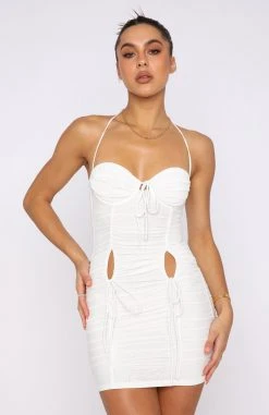 White Fox Boutique AU Clothing Play My Game Mesh Mini Dress White