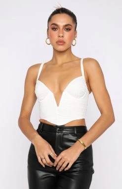 White Fox Boutique AU Clothing Forget It Mesh Bustier White