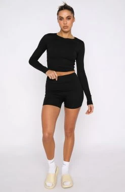 White Fox Boutique AU Clothing Keeping Busy Bike Shorts Black