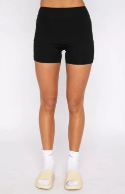 White Fox Boutique AU Clothing Keeping Busy Bike Shorts Black