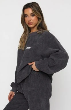 White Fox Boutique AU Book The Jet Cord Sweater Shadow