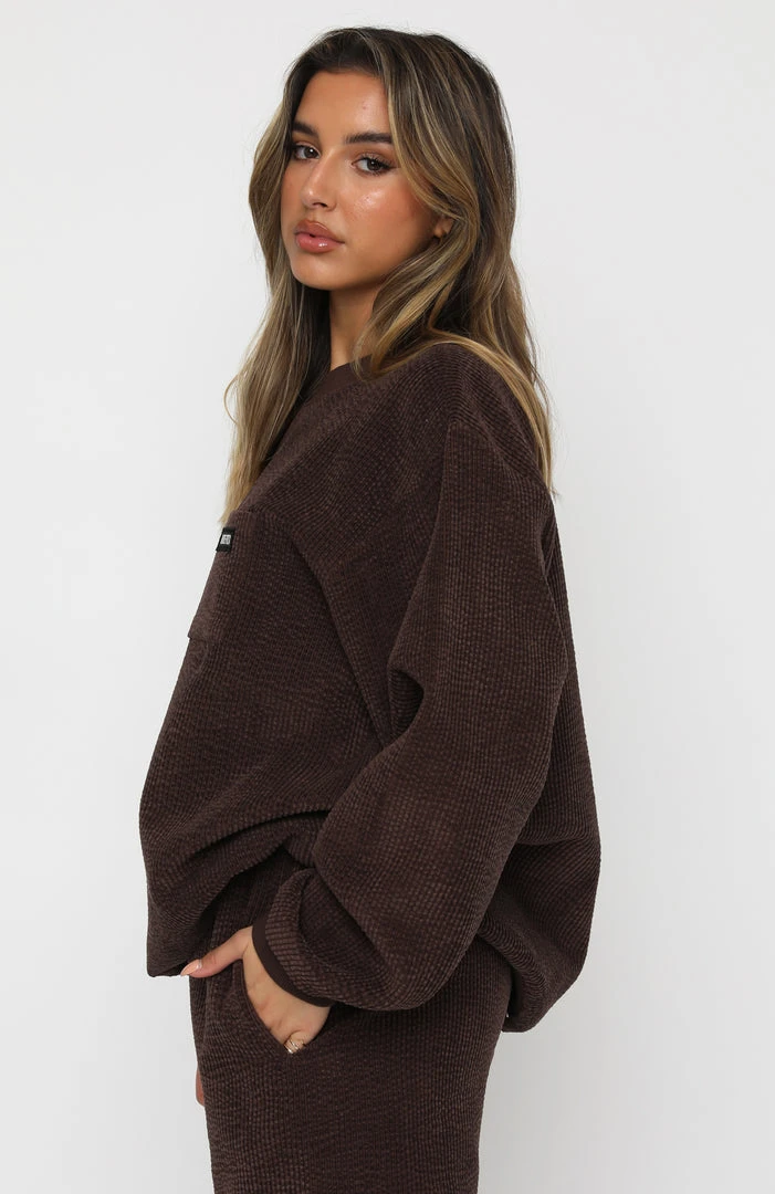 White Fox Boutique AU Clothing Book The Jet Cord Sweater Chocolate 5 White Fox Boutique AU Clothing Book The Jet Cord Sweater Chocolate