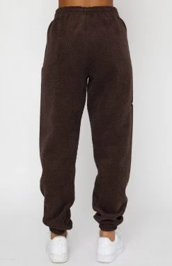 White Fox Boutique AU Up And Away Cord Sweatpants Chocolate