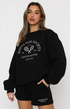 White Fox Boutique AU Clothing City Escape Oversized Sweater Black