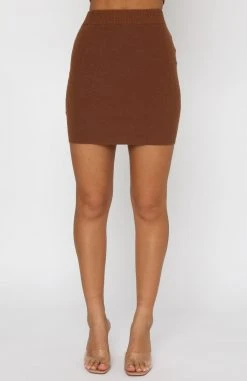 White Fox Boutique AU By The Coast Mini Skirt Chocolate