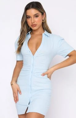 White Fox Boutique AU Sale Got It Covered Mini Dress Blue