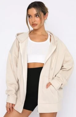 White Fox Boutique AU Need To Know Hoodie Sand Clothing