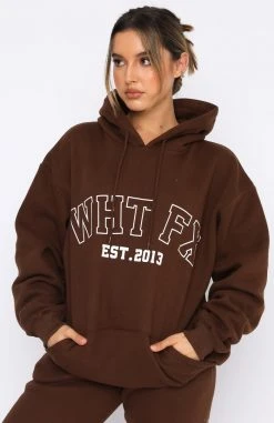 White Fox Boutique AU Play The Game Oversized Hoodie Chocolate