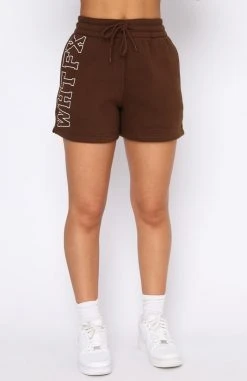 White Fox Boutique AU Clothing Keep It Up Lounge Shorts Chocolate