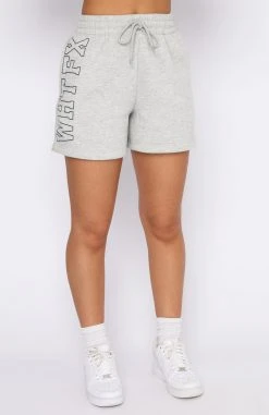 White Fox Boutique AU Clothing Keep It Up Lounge Shorts Grey Marle