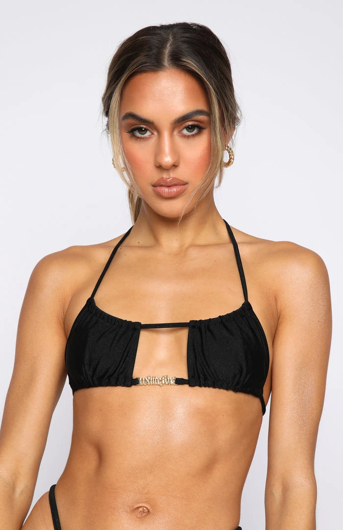 White Fox Boutique AU Let's Meet Up Bikini Top Shiny Black Swimwear 4 White Fox Boutique AU Let's Meet Up Bikini Top Shiny Black Swimwear