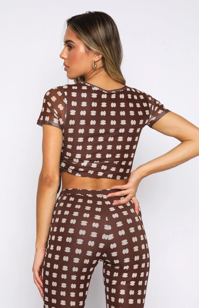 White Fox Boutique AU Tops Send Your Location Crop Choc Print 6 White Fox Boutique AU Tops Send Your Location Crop Choc Print