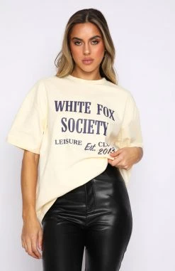 White Fox Boutique AU Stay Focused Tee Butter