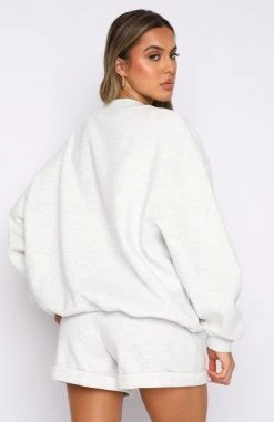 White Fox Boutique AU It's In The Details Sweater Grey Marle