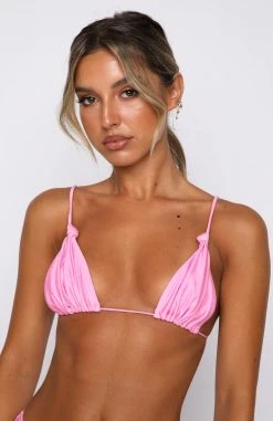 White Fox Boutique AU Tel Aviv Bikini Top Shiny Pink
