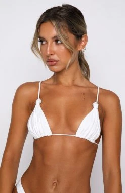 White Fox Boutique AU Tel Aviv Bikini Top Shiny White