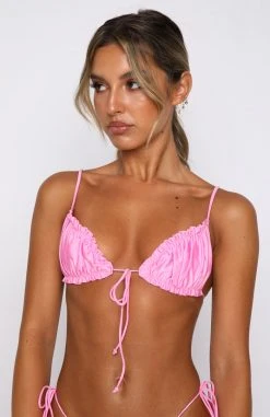 White Fox Boutique AU Swimwear Maldives Bikini Top Shiny Pink
