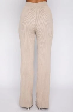 White Fox Boutique AU Clothing Serve The Look Knit Pants Taupe