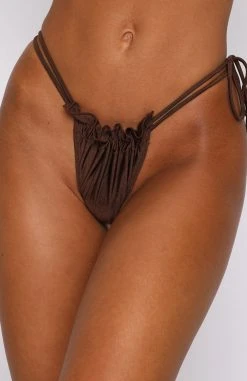 White Fox Boutique AU Swimwear Pina Coladas Bottoms Shiny Chocolate