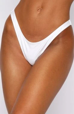 White Fox Boutique AU Swimwear Stay Golden Bottoms Shiny White