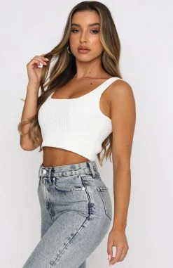 White Fox Boutique AU Clothing Give Notice Crop White