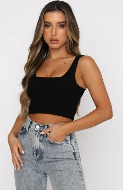 White Fox Boutique AU Clothing Give Notice Crop Black