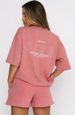 White Fox Boutique AU Step Back Oversized Tee Berry