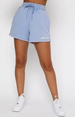 White Fox Boutique AU Clothing Free Falling Lounge Shorts Sky Blue