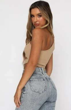 White Fox Boutique AU Clothing First Love Crop Tan