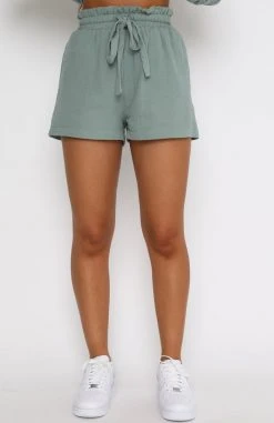 White Fox Boutique AU Hard To Handle Shorts Sage