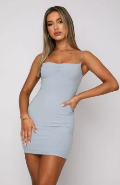 White Fox Boutique AU Here For Summer Mini Dress Blue