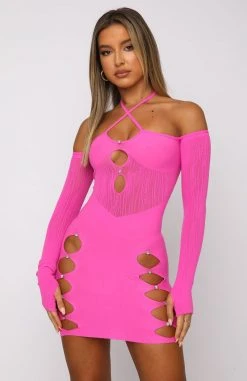 White Fox Boutique AU Clothing Keep On Looking Mini Dress Hot Pink