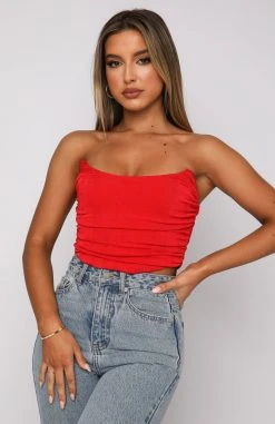 White Fox Boutique AU Like You Better Bustier Red Clothing