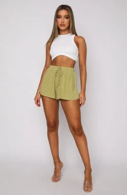 White Fox Boutique AU Tough Love Shorts Matcha