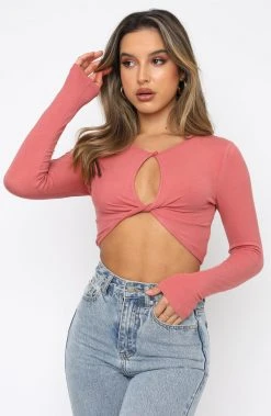 White Fox Boutique AU Living The Dream Crop Desert Rose