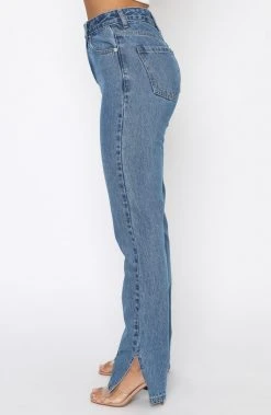 White Fox Boutique AU Be Cool Straight Leg Denim Jeans 90's Blue Sale 11 White Fox Boutique AU Be Cool Straight Leg Denim Jeans 90's Blue Sale