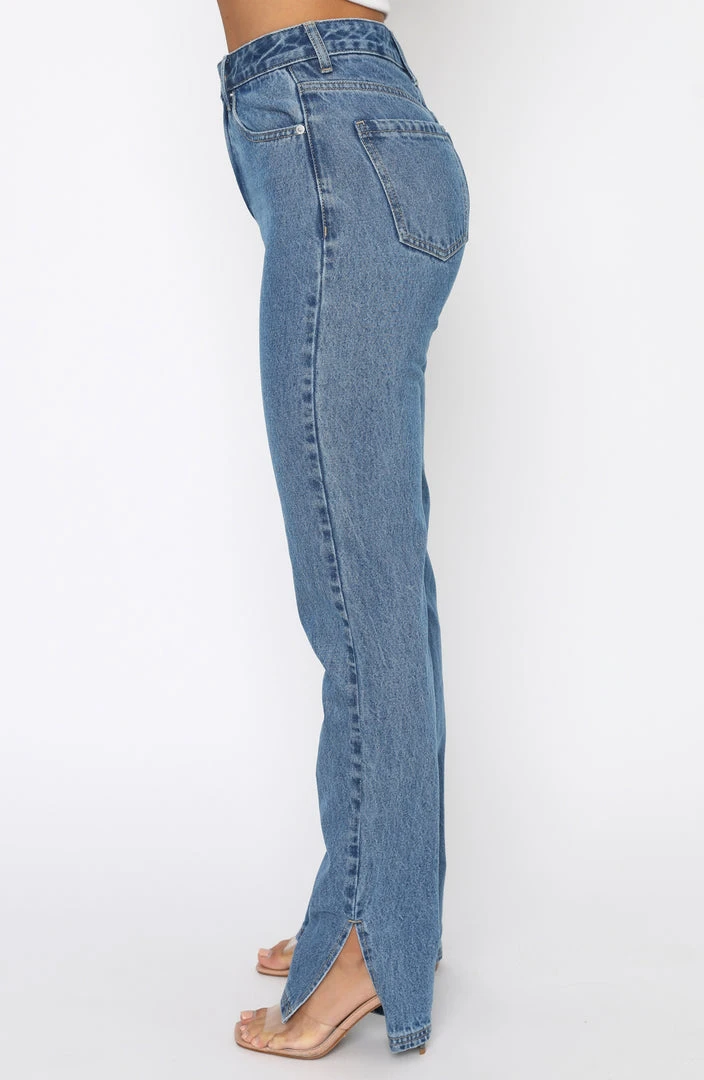 White Fox Boutique AU Be Cool Straight Leg Denim Jeans 90's Blue Sale 5 White Fox Boutique AU Be Cool Straight Leg Denim Jeans 90's Blue Sale