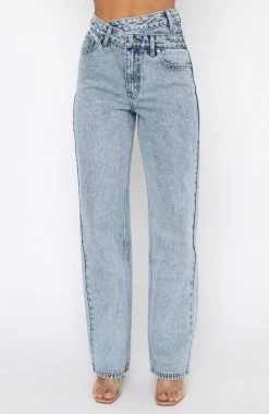 White Fox Boutique AU Take My Time Jeans Washed Blue