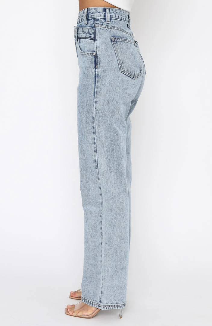 White Fox Boutique AU Take My Time Jeans Washed Blue 6 White Fox Boutique AU Take My Time Jeans Washed Blue