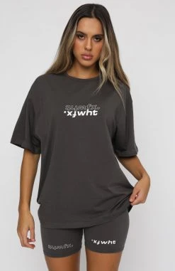 White Fox Boutique AU Clothing Catching Feelings Tee Charcoal