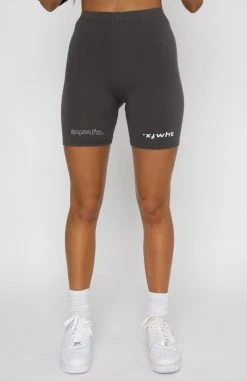 White Fox Boutique AU Real Games Bike Shorts Charcoal Clothing