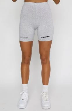 White Fox Boutique AU Real Games Bike Shorts Grey Marle Clothing