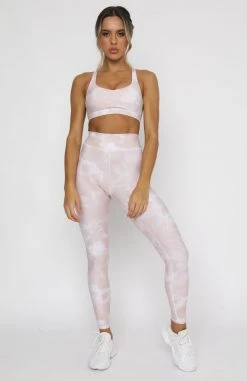 White Fox Boutique AU Comfort Zone Leggings Dusty Tie Dye