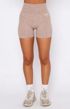 White Fox Boutique AU Long Distance Seamless Bike Shorts Mocha Marle Restocked